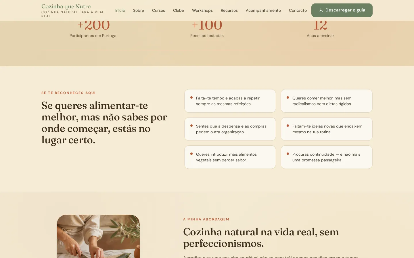 Secção «Se te reconheces aqui» da demonstração Cozinha que Nutre.